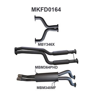 Ford BA BF V8 RTV Ute 2.5in CatBack Hotdog/Muffler