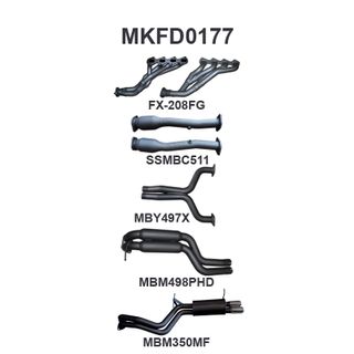 Ford FG V8 Sedan 2.5in Dual With Extractors Hotdog/Muffler