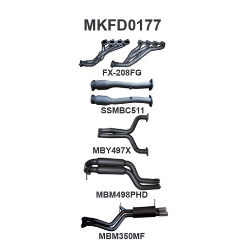 Ford FG V8 Sedan 2.5in Dual With Extractors Hotdog/Muffler