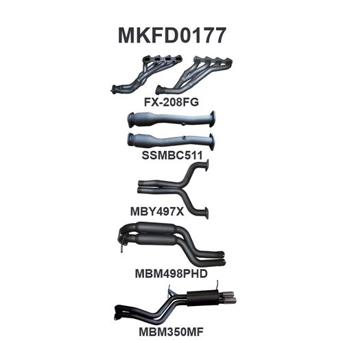 Ford FG V8 Sedan 2.5in Dual With Extractors Hotdog/Muffler