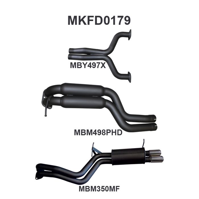 Ford FG V8 Sedan 2.5in Dual CatBack Hotdog/Muffler