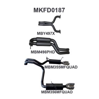 Ford FG V8 Sedan 2.5in L & R CatBack Hotdog/Muffler