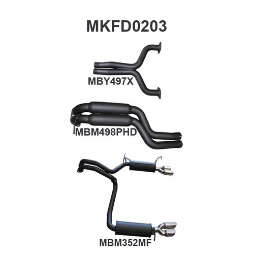 Ford FG GT 5.0 V8 SDN 2.5in L & R Catback Hotdog/Muffler