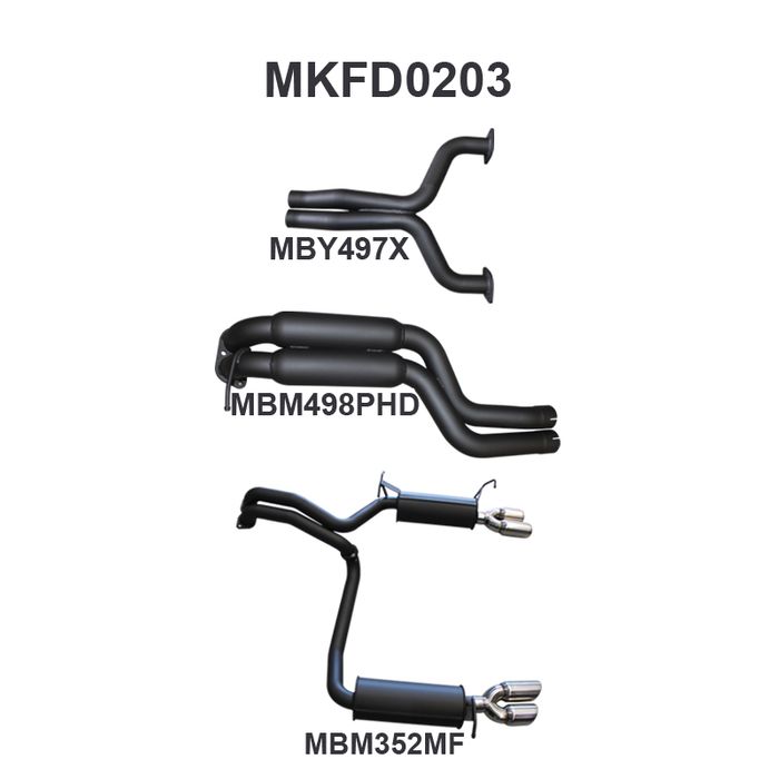Ford FG GT 5.0 V8 SDN 2.5in L & R Catback Hotdog/Muffler