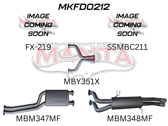 FG 5.4L V8 Ute 2.5in Dual With Extractors Muffler/Muffler