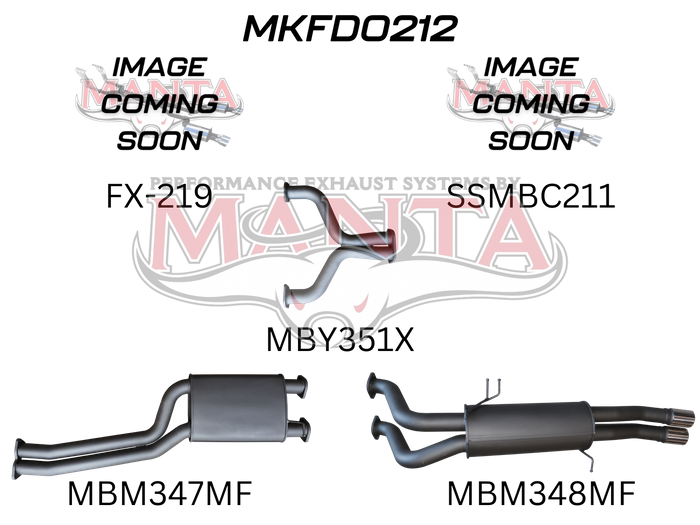 Ford FG 5.4L V8 Ute 2.5in Dual With Extractors Muffler/Muffler