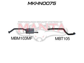 Holden Commodore VG VP VR V6 V8 Ute 2.5in Catback Muffler/Tailpipe