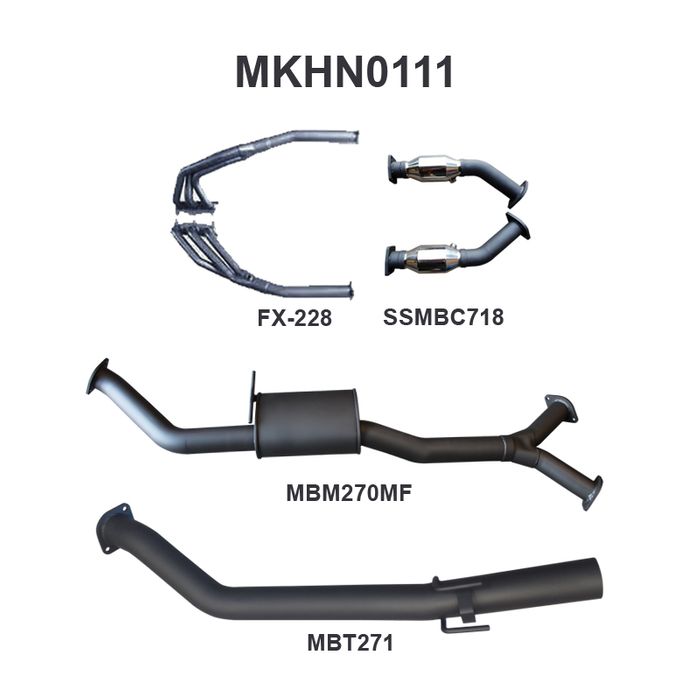 VT 5L Sedan 3in Single With Extractors Muffler/Tailpipe