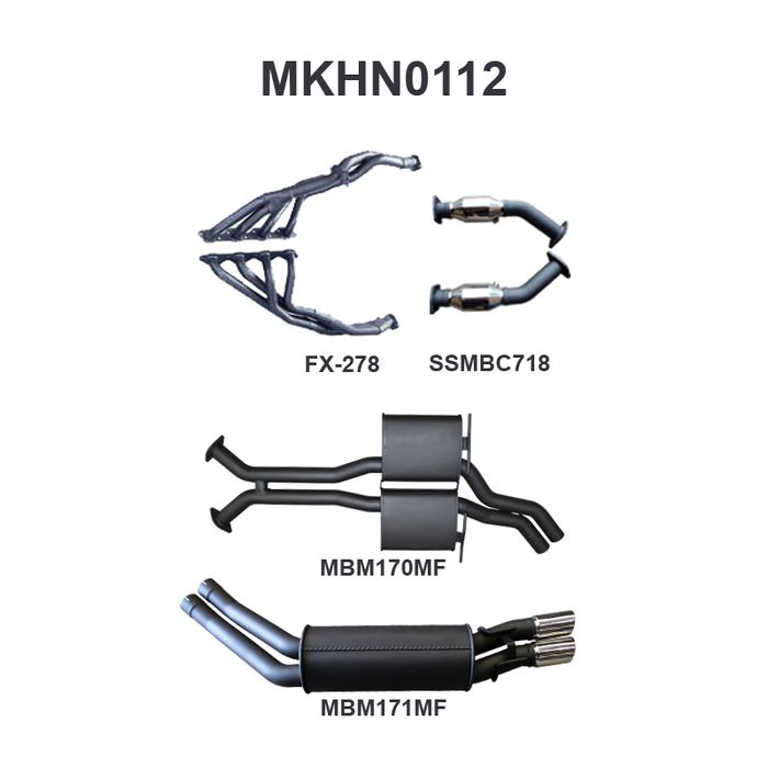 Holden Commodore VT 5L Sedan 2.5in Dual With Extractors Muffler/Muffler