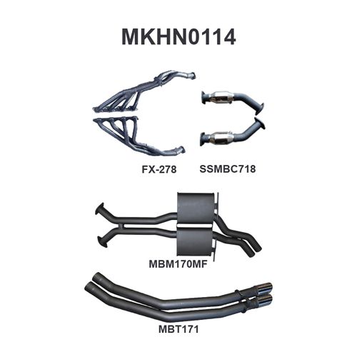 VT 5L Sedan 2.5in Dual With Extractors Muffler/Tailpipe