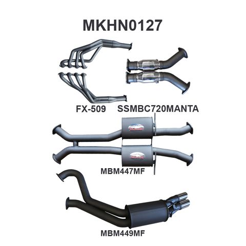 VT - VZ V8 Sedan 3in Dual With 1 7/8 in Extractors Muffler/Muffler