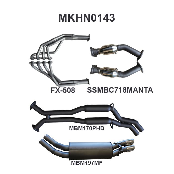 VX VY V8 Monaro 2.5in Dual With Extractors Hotdog/Muffler