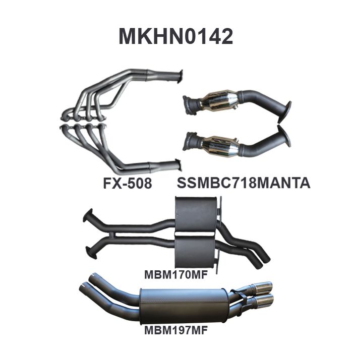 VX VY V8 Monaro 2.5in Dual With Extractors Muffler/Muffler