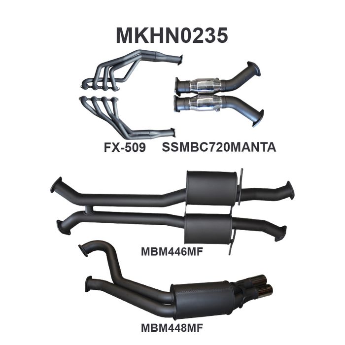 Holden Commodore VU VY VZ V8 Ute 3in Dual With 1 7/8 in Extractors Muffler/Muffler