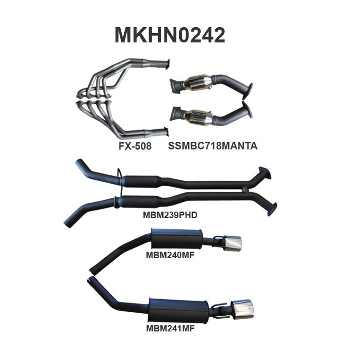Holden Commodore VU VY VZ V8 Ute 2.5in L & R With Extractors Hotdog/Muffler
