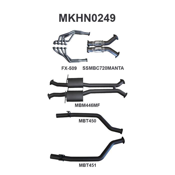 Holden Commodore VU VY VZ V8 Ute 3in L & R With 1 7/8 in Extractors Muffler/Tailpipe