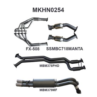 Holden Commodore VY VZ V8 1 ton 2.5in Dual With Extractors Hotdog/Muffler