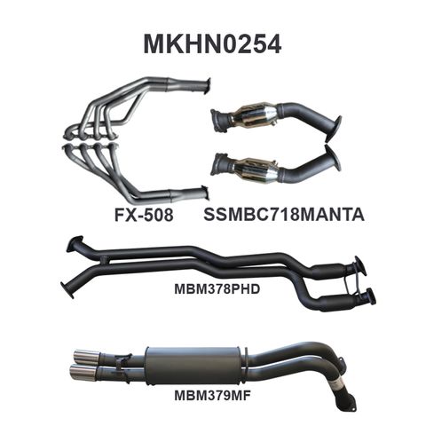 Holden Commodore VY VZ V8 1 ton 2.5in Dual With Extractors Hotdog/Muffler