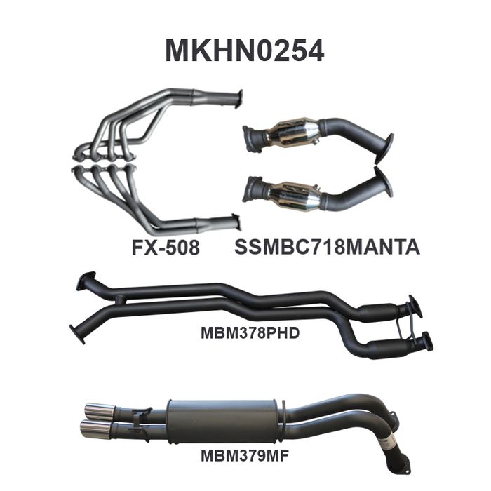 Holden Commodore VY VZ V8 1 ton 2.5in Dual With Extractors Hotdog/Muffler