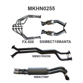 Holden Commodore VY VZ V8 1 ton 2.5in Dual With Extractors WOM/Muffler