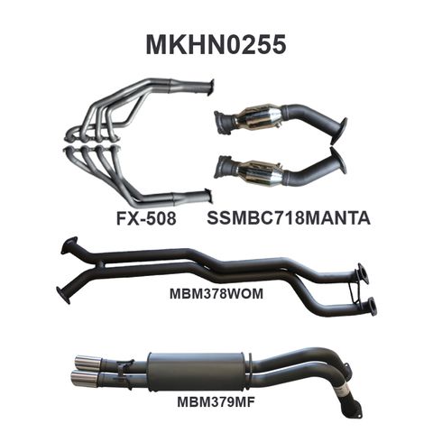 Holden Commodore VY VZ V8 1 ton 2.5in Dual With Extractors WOM/Muffler