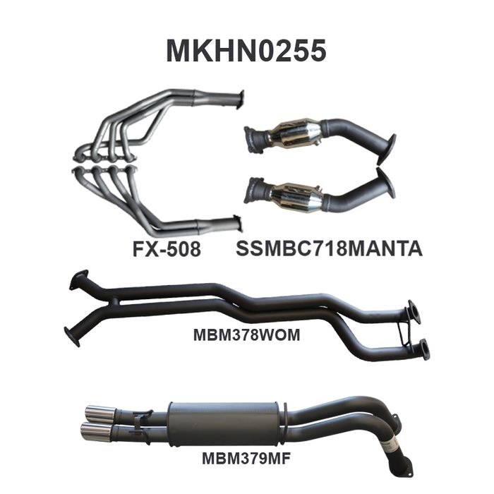 Holden Commodore VY VZ V8 1 ton 2.5in Dual With Extractors WOM/Muffler