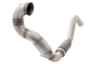 MERc A45 W176 AMG HATCH 13-18 SS 4in DUMP PIPE WITH 100 CELL METALLIC CAT REDUCING TO 3in  OUTLET
