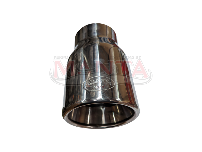 3in Inlet x 4in Outlet x 150mm - Manta Branded, Rolled in With Polished Inner Cone, Stainless Steel