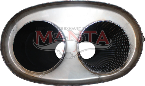 3in, 8in x 5in Oval Centre/Centre, Twin In/Twin Out, 20in (500mm) Long, Megaflow Muffler - Medium