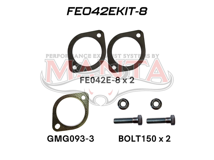 2 Bolt  3in Flange Kit Inc GMG093- 3 gasket + 2 bolts