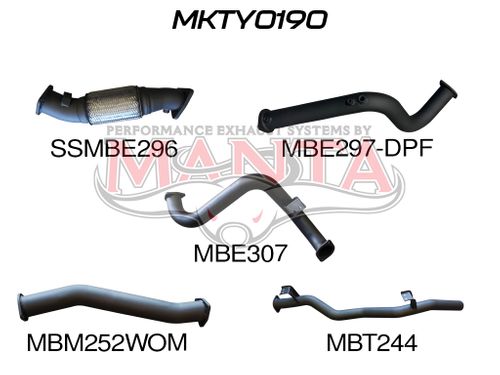 Toyota Landcruiser VDJ78 V8 Troopy 3in Turbo Back Pipe Only, DPF model