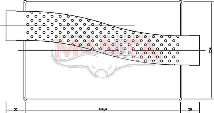 3in, 10in x 4in Oval Offset/Centre, 16in (400mm) Long, Megaflow Muffler - Medium - Aluminised Steel