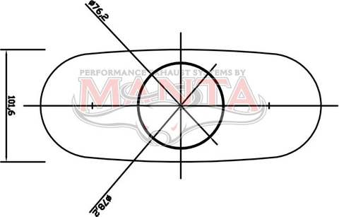 3in, 10in x 4in Oval Offset/Centre, 16in (400mm) Long, Megaflow Muffler - Medium - Aluminised Steel