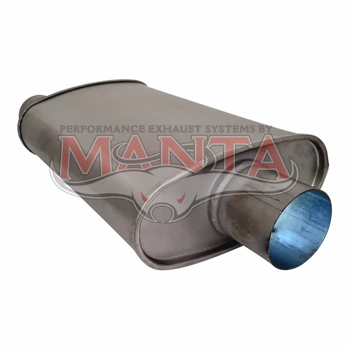 3in, 10in x 4in Oval Offset/Centre, 16in (400mm) Long, Megaflow Muffler - Medium - Aluminised Steel