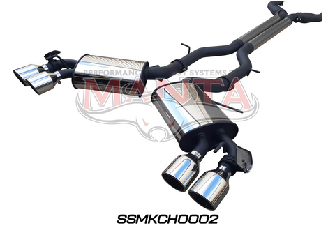 Chevrolet Camaro 2018+ 6.2L V8 17/8in Coated Extractors & 3in Dual System with Valves & 4in Tips