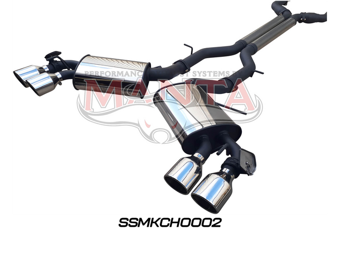 Chevrolet Camaro 2018+ 6.2L V8 17/8in Coated Extractors & 3in Dual System with Valves & 4in Tips