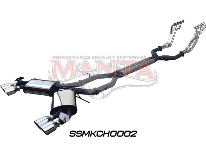 Chevrolet Camaro 2018+ 6.2L V8 17/8in Coated Extractors & 3in Dual System with Valves & 4in Tips