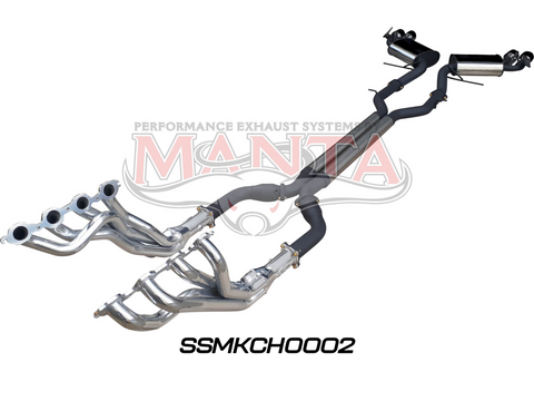 Chevrolet Camaro 2018+ 6.2L V8 17/8in Coated Extractors & 3in Dual System with Valves & 4in Tips