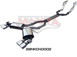 Chevrolet Camaro 2018+ 6.2L V8 17/8in Coated Extractors & 3in Dual System with Valves & 4in Tips