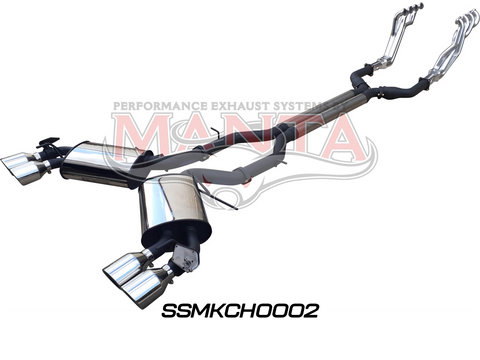 Chevrolet Camaro 2018+ 6.2L V8 17/8in Coated Extractors & 3in Dual System with Valves & 4in Tips