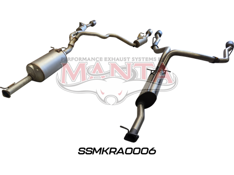 DT RAM1500 5.7L V8 3in Single into Twin, Factory Cat Back Exhaust, with 5in Black tips