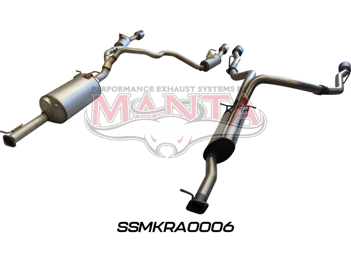 DT RAM1500 5.7L V8 3in Single into Twin, Factory Cat Back Exhaust, with 5in Black tips