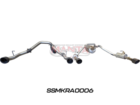 DT RAM1500 5.7L V8 3in Single into Twin, Factory Cat Back Exhaust, with 5in Black tips