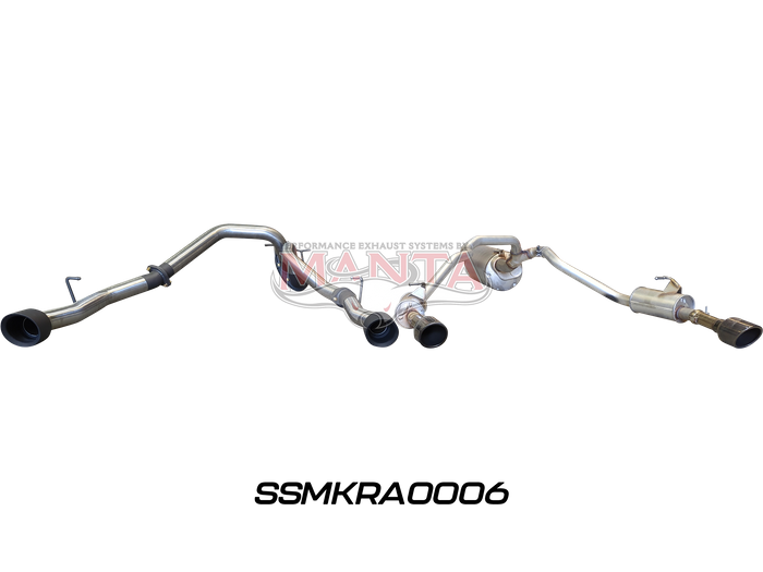 DT RAM1500 5.7L V8 3in Single into Twin, Factory Cat Back Exhaust, with 5in Black tips