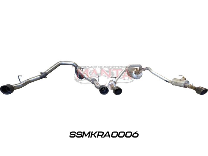 DT RAM 1500 5.7L V8 3in Single into Twin, Factory Cat Back Exhaust, with 5in Black tips