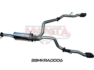DT RAM 1500 5.7L V8 3in Single into Twin, Factory Cat Back Exhaust, with 5in Black tips