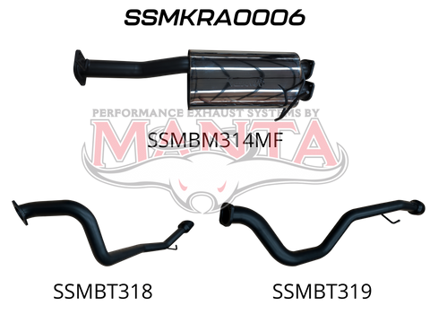 DT RAM 1500 5.7L V8 3in Single into Twin, Factory Cat Back Exhaust, with 5in Black tips
