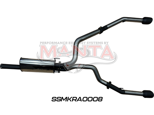 DS RAM1500 5.7L V8 3in Single into Twin, Factory Cat Back Exhaust, with 5in Black tips