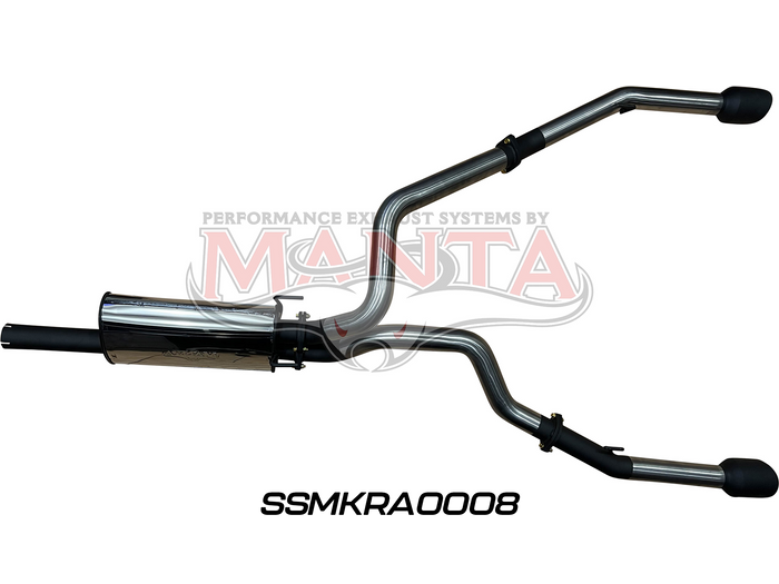 DS RAM1500 5.7L V8 3in Single into Twin, Factory Cat Back Exhaust, with 5in Black tips