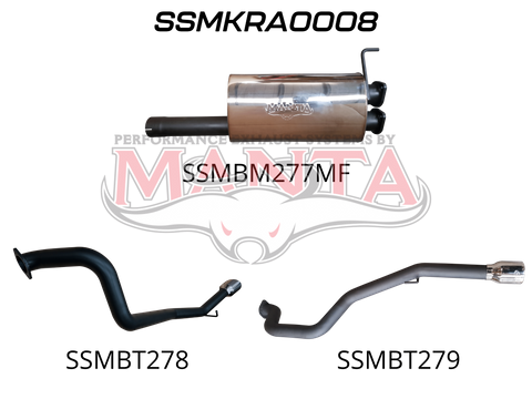 DS RAM 1500 5.7L V8 3in Single into Twin, Factory Cat Back Exhaust, with 5in Black tips